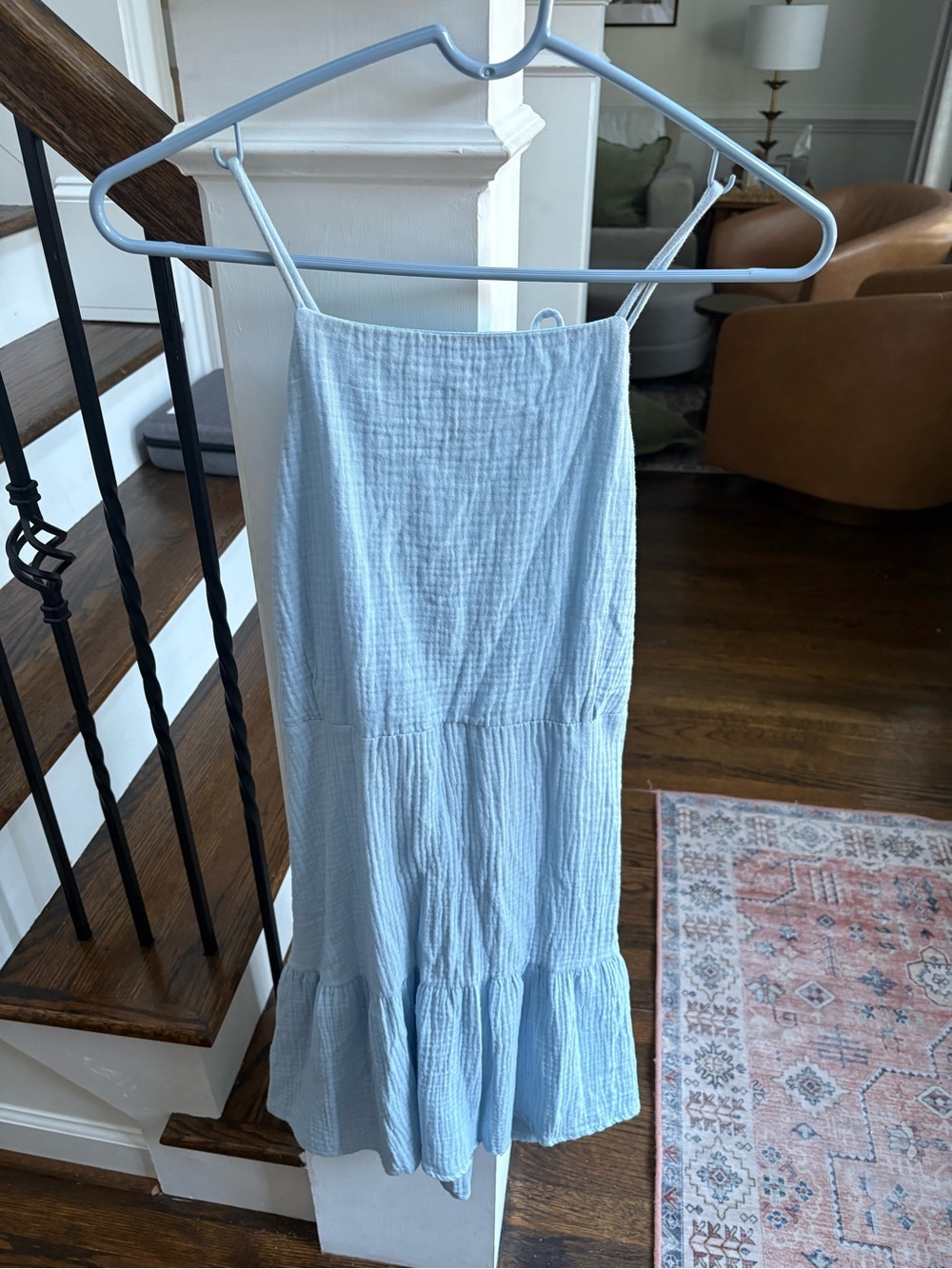 Light Blue Ruffle-Hem Mini Skirt — Soft Tiered Summer Style